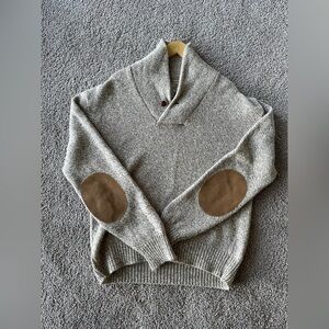 VTG 80s 90s American Eagle Wool Sweater XL Elbow Patches Academia Preppy